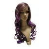 Peruca cosplay sexy onda do corpo fibra de cabelo roxo cor longa peruca ondulada resistente ao calor perucas sintéticas colalese feminino