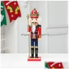 Decoraciones navideñas Feliz Cascanueces de madera Soldado 30 cm Artesanía Sala de marionetas Colgantes Decoración Año 2022 Entrega de gotas Inicio Ga Dhlu6