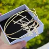 Hoop Huggie DOREMI Custom Name Earring With Stainless Steel Letter Round Drop Name Custom Name Earrings Female Anti-allergy Jewelry 231018