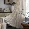 Curtain Crochet Translucent Curtain for Living Room American Country Style Hollow Boho Art Decor for Bedroom and Balcony 231019