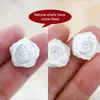 Stud ASHIQI Natural freshwater pearl Shell Flower Earrings 925 Sterling Silver Handmade Jewelry for Women Gift 231018