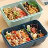 Bento lådor 850 ml mikrovågsugn lunchlåda med sked pinnar servis matlagring container barn barn skola kontor mikrovågsugn Bento Box 231013