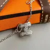Donia Jewelry luxe ketting Europese en Amerikaanse modebrief titanium staal microset zirkoon hanger designer cadeau met box266S