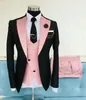 Męskie garnitury jeltoin krawiec wykonał czarny brązowy impreza 3 sztuki set Slim Fit Groom Prom Tuxedo Wedding Man Blazer Vest Pant