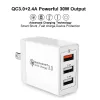 Spina US EU UK QC3.0 Caricatore rapido 3 porte USB AC Adattatore da muro da viaggio per la casa per telefoni cellulari, tablet, power bank LL