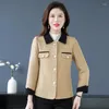 Женские куртки 2023, осеннее повседневное пальто для мам среднего возраста с небольшим ароматом, женское свободное базовое пальто, женские топы 6XL