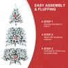 Christmas Decorations 4/5/6/7/7.5/8FT Flocked Christmas Tree Artificial Holiday Xmas Tree with Metal Stand for Home Party Office Decorations NO Light 231019