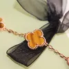 four leaf clover Bracelet Made of natural shells and natural agate Gold Plated 18K designer for woman T0P quality official reproductions fashion jewelry 013