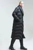 Winter Jacket Puffer Jacket Women Dragkedja Asymmetrisk långdedjacka varm snörock