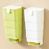 Botellas de almacenamiento Montado en la pared Soporte para bolsas de comestibles sin perforaciones Bolsas de plástico Contenedor Caja de basura Dispensador de basura