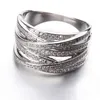 Choucong Cross smycken Kvinnor Förlovningsring Pave Set 150st Diamond White Gold Filled Wedding Band Ring for Women265D