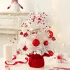 Kerstversiering 50cm Mini Wit Rode Kerstboom Met Muziekdoos Adornos Navidad Natal Kerstversiering 2024 Kerstbenodigdheden 231019