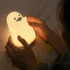 Lamps Shades Cute Duck Night Lights Rechargeable Patting Switch Creative Led Lamp Baby Child Decoration Home Bedroom Bedside Table Gift 231019