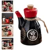 Dinnerware Sets Ceramic Soy Sauce Bottle Home Seasoning Liquid Containers Kitchen Supply Condiment Dispenser Jar Soybean Household Holder