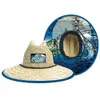 Jakijayi بالجملة Playa Sombrero de Paja Para Hombre Verano Mexican Flag Lifeguard Beach Straw Hat for Men Women