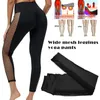 Yoga-outfits Brede mesh-legging aan de zijkant Sportbroek Heuplift Hoge taille Dames Fitnessshort Gym met zak