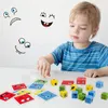 Cubo Cuba Bloco de construção Bloco de tabuleiro desenho animado quebra -cabeça montessori brinquedos de madeira pensamento de jogo desafio Kids Toys