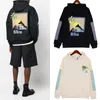 Herenhoodie Designer Rhu Hoodies Letterprint Pullover Sweatshirts Losse capuchon met lange mouwen Retro High Street Hoody-jack met volledige ritssluiting Heren Katoenen tops US-maat