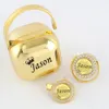 Soothers Teethers Alla namn Personliga Gold Bling Pacifier Chain Clip Pacifier Box Set BPA gratis Dummy Speet Luxury Pacifier Case Baby Shower Gift 231019