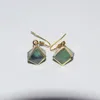 Pendientes colgantes joyería de moda chapado en oro cristal Natural cuarzo fluorita howlita piedra en forma de gota de obsidiana para regalo de mujer