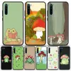 Mobiele Telefoon Gevallen Leuke Kikker Paddestoel Kawaii Mobiele Telefoon Shell voor Redmi Note 10 11 11S 11E 7 8 8T 9 9S 9T Pro Plus 4G 5G Zwart Soft Case Cover L2301019