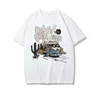 Летняя мужская хлопковая футболка 230 г с круглым вырезом, большие размеры для любителей одежды для пар Y2K