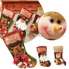 Decorazioni natalizie 1 pezzo di sacchetto di caramelle per calze di Natale con corda per appendere utilizzato per il caminetto di casa e la decorazione dell'albero di Natale x1019