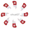 Julekorationer Het Sale 6st juldekoration Snöflingor Strumpor Cutsly Pockets Christmas Socks For Home Table Dinner Party Xmas Decor X1019