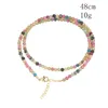 Pulsera de turmalina de Color de piedra Natural para mujer, collar de energía de piedras preciosas minimalistas, regalos de joyería de protección empática