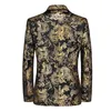 Abiti da uomo Blazer Plus Size 6XL-M Primavera Luxury Uomo Retro Gold Print Blazer Slim Wedding Nightclub Party Dress Abbigliamento uomo Giacca 231018