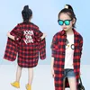 Mode Autumn Long Section Blus For Girls Green Yellow Red Plaid Cotton Shirts Casual Teenage School Tops and Bluses LJ2008288524574