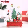 Objets décoratifs Figurines Boîte à musique faite à la main Noël Flocon de neige Grande roue Boutique pour enfants Année en bois Noël Vacances Cadeau d'anniversaire 231019