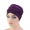 Vêtements ethniques Musulman Longue Queue Écharpe Chapeau Femmes Turban Chemo Cap Perte De Cheveux Islamique Headwrap Head Cover Wrap Caps Chapeaux Dubaï Arabe Bonnet