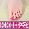 26Tips/Sheet Nail Sticker Adhesive Toenail Art Polish Tips French Glitter Sequins Nail Wraps Strips Easy Toenail Sticker