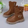 Stiefel 2023 Mädchen Bogen Kinder Mode Schnalle Kühle Feste Farbe Kleinkind Schuhe Kinder Casual Vielseitige Frühling Einfache 231018