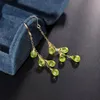 DAIMI 14K Gold Injection Peridot Earrings Female Simple Valentine's Day Gift for Girlfriend Earrings 210317298z