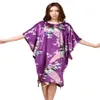 Damen-Nachtwäsche, sexy weibliche Seiden-Rayon-Robe, Badekleid, Nachthemd, Sommer, lässiges Heimkleid, bedruckt, lose Plus-Size-Nachtwäsche 2750