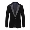 Męskie garnitury Blazers Męski trend modowy Velvet Groom Tuxedo Slim Fit Dress Wedding Party Firma Firma Casual Handlak Bankiet Single Blazers Płaszcz 231018