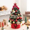 Décorations de Noël Arbre de Noël artificiel bricolage avec LED Mini bureau pin PVC décoration de Noël année arbre ornements de Noël 45/60 cm 231019