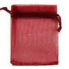 100pcs Koyu Kırmızı Çizme Organze Takı Hediye Paketleme Çantaları 7x9cm 9x12cm 10x15cm Düğün Partisi Noel lehine çantalar265k