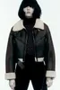 Женская кожаная осенняя женская модная толстая теплая дубленка, пальто, винтажное пальто с длинным рукавом и поясом, женская верхняя одежда, шикарные топы 231018