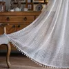 Curtain Crochet Translucent Curtain for Living Room American Country Style Hollow Boho Art Decor for Bedroom and Balcony 231019