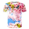 Herrt-shirts T-shirt 2021 Summer Flower Floral 3D Print Printed Fashion Street Trend All-Match Style1749