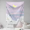 Tapisserier Sun and Moon Landscape Tapestry Wall Hanging Bohemian Celestial Hippie Carpets estetic Room Decor