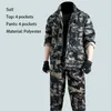 Men's Tracksuits Outdoor Jacket Pants Camouflage Suits Wear-resistant Anti-scalding Work Clothes Welders Labor Insurance Clothing