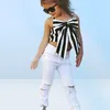 Crianças roupas de grife 2019 Verão Bebê Meninas Outfits Meninas Define Roupas Xadrez Ombros Bow Stripe Top Calças Compridas Criança Out2926203