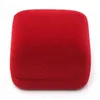 100pcs Jewelry Storage Box Red Flock Velvet Rose Engagement Wedding Earring Ring Holder245w