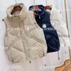 Designer Winter Coat Women's Down Coat Winter Down Tank Top Outdoor Vest Women's Fashion Casual Warm Unisex Embroidery Warm Top Street Apparel White