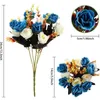 Faux Floral Greenery Wedding Rose Artificial Flower Grave Home Party 1 Bunch Bouquet Decor Fake Decoration Accessories 230819