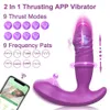 Wibratory teleskopowe wibrator pchający dla kobiet aplikacja bezprzewodowa zdalna g dildo dilto stymulator anal wtyczka seksu sex zabawki dla dorosłych pary 231018